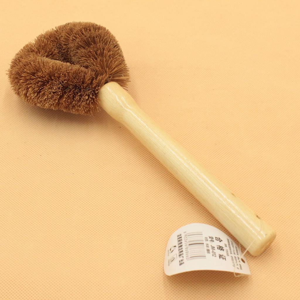 Wooden Handle Washing Pot Coconut Palm Brush Non-stick Oil Pot Brush Kitchen Pot Brush Pot Brush Bowl Kitchen Wooden Handle Washing Pot Brush