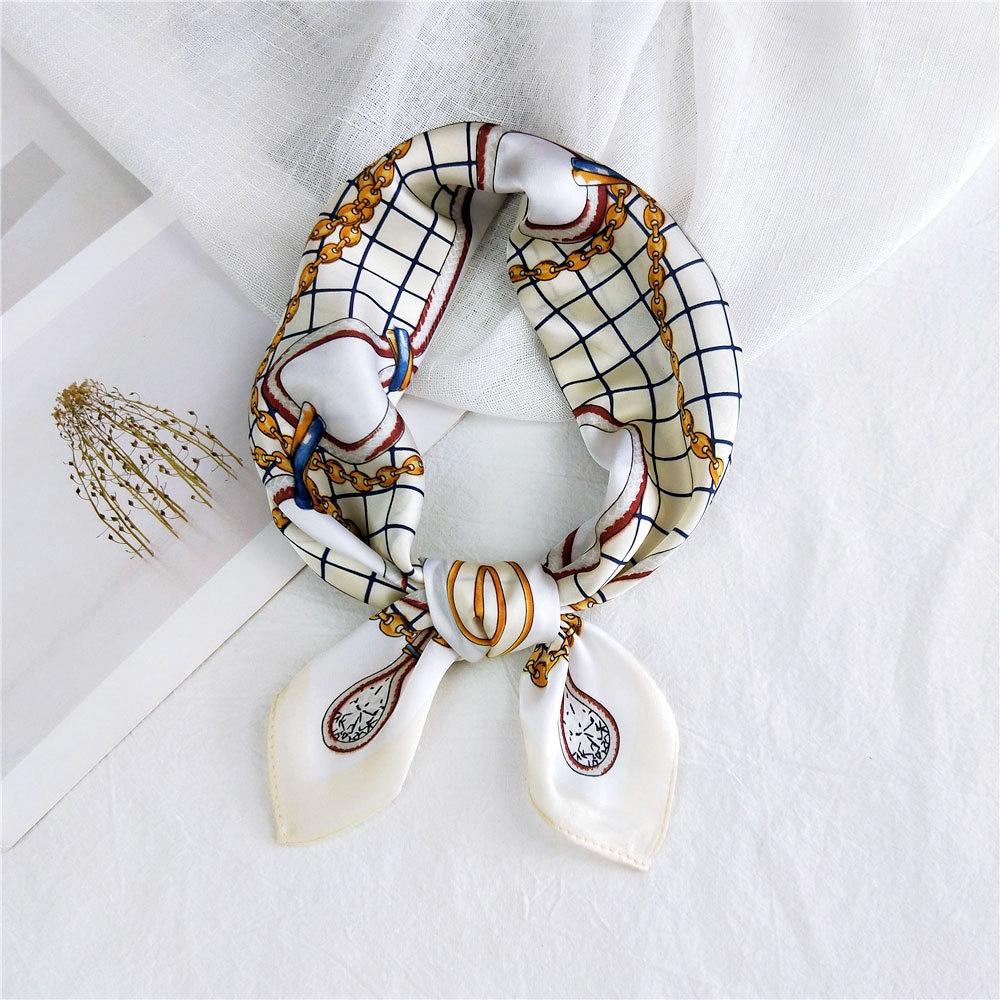 53CM Silk Scarf Small Square Scarf Versatile For Women Spring And Autumn Thin Design Fashionable And Stylish Decorative Scarf Professional Flight