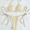 Женские сексуальные модные однотонные купальники, бикини, пляжные купальники, летние бикини, комплекты из 2 предметов