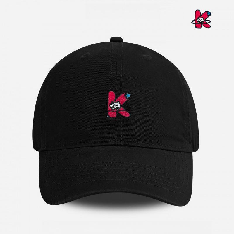 Anime Style Letter K Kitten Embroidery Baseball Cap Female Versatile Four Seasons Shade Cap Male