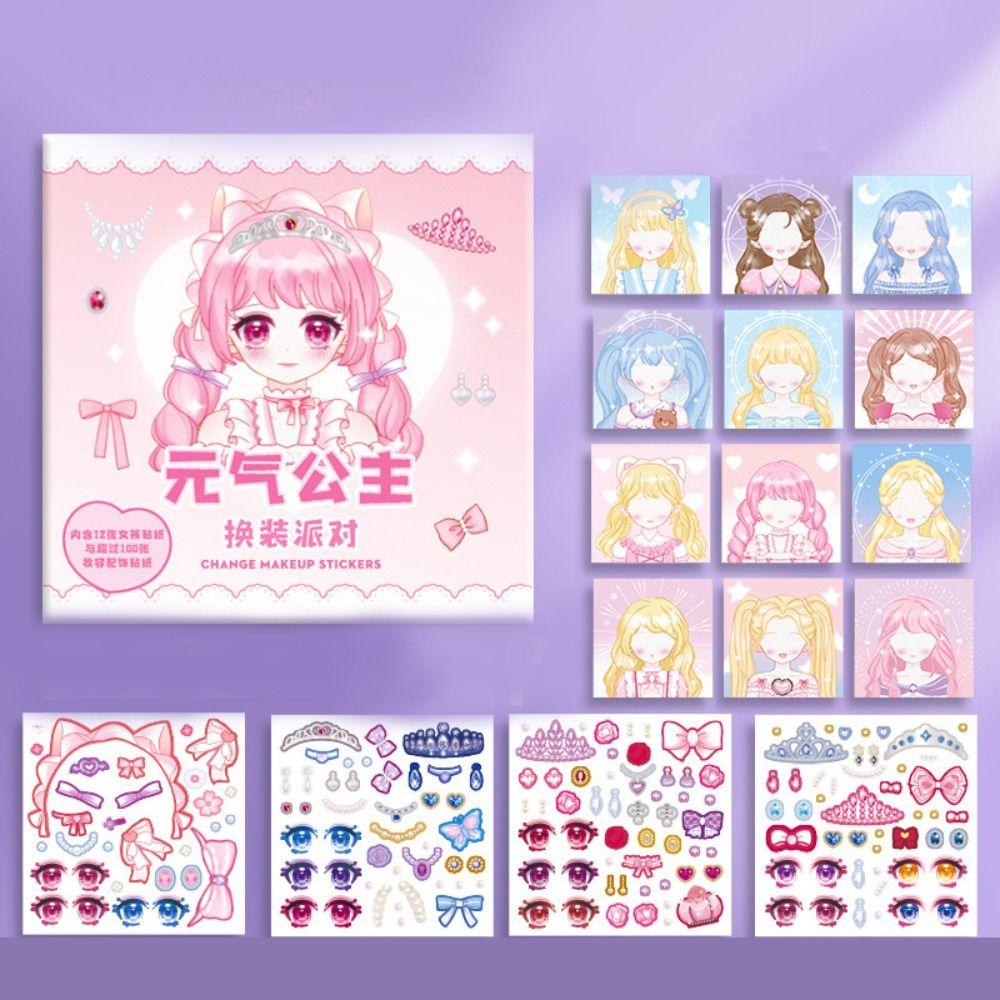 Красивая наклейка для макияжа, книга, головоломки, игры, наклейка со сменой лица, наклейка со сменой лица