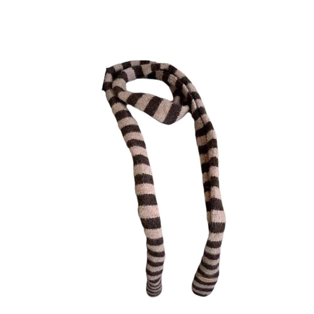 Y2K Style Striped Scarf Collocation Clothing Accessories Knitted Shawl Long Narrow Scarves Outdoor