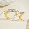  Geometric Moon Metal Open Bracelet Ring Set Women European American High End Niche Jewelry Gift