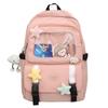 Student School Bag Girls Large Capacity Lightweight Nylon Backpack Multifunctional Solid Color Backpack