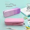 Large Capacity Silicone Pencil Case - Gradient Color, Dirt-Resistant, Creative & Simple Design with Zipper for Students