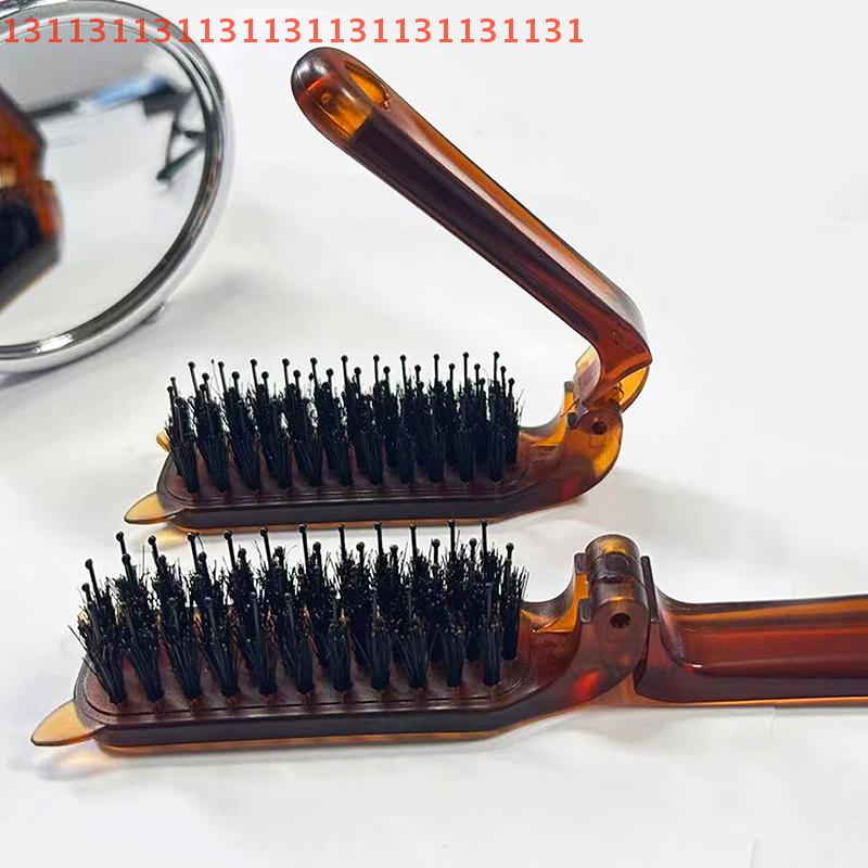 Портативная расческа для волос из щетины кабана с кошачьими ушками, янтарная, складная, дорожная, массажная, инструмент для укладки для женщин, салонный подарок