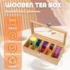 Dustproof Jewelry Organizer Wooden Tea Box Holder Tea Bag Storage Boxes Kitchen Bar