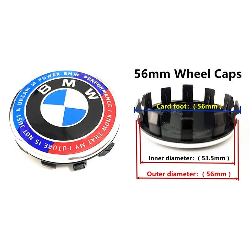 BBIQ7 Car Wheel Center Cap Hub Covers Hood Front Rear Trunk Emblem For BMW 50TH Anniversary X3 X5 M2 M3 M4 M5 1/3/5/7/6 Series E46 E39
