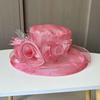 Летняя защита от солнца Панама Цветок из органзы Солнцезащитная шляпа Складная Шляпа с широкими полями Пляжная шляпа Сетчатая шляпа