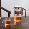 Glass Teapot with Filter Wooden Handle One Click Magnetic Switch Tea Separation Filtration Suitable for Family Gifts Offices