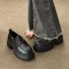 Japanese Black Small Leather Shoes Women's 2025 New Autumn and Winter Retro British Style Thick-soled Heightening Versatile Lace-up Jk Single Shoes