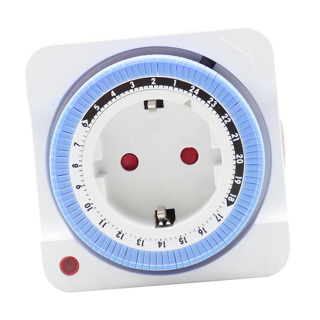 Розетка с 24-часовым таймером Механический программируемый переключатель Электрическая В помещении Настенная вилка