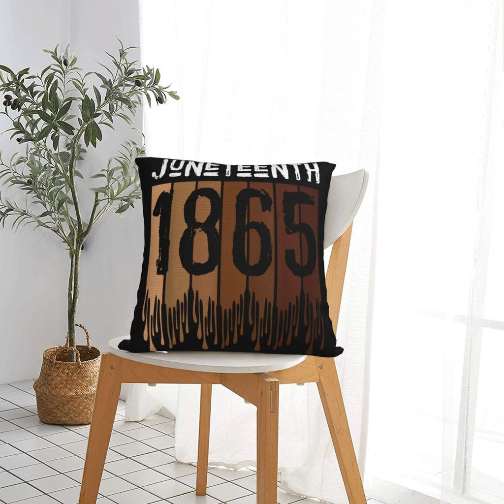 Juneteenth Pillowcase Polyester Cushion Cover Decoration June 19th 1865 Day Melanin Throw Pillow Case Cover Sofa Square 45X45cm