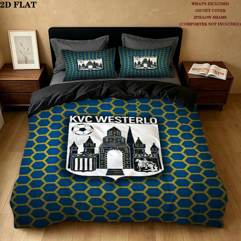 Kvc Westerlo Pattern Bedding uilt Set uilt Cover Pillowcase Home Decoration Birthday Gift (1 * duvet cover + 2 * pillowcase without core)