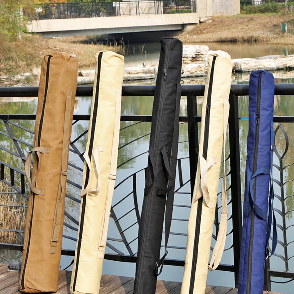 Portable Outdoor Fishing Rod Organizers Bag Canvas Fishing Poles Carry Organizers Folding Fishing Tackle Storage Bag
