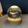 Whale 3D Crystal Ball Night Light with Wooden Base - LED USB Table Lamp for Kids, Teens, and Home Decor
