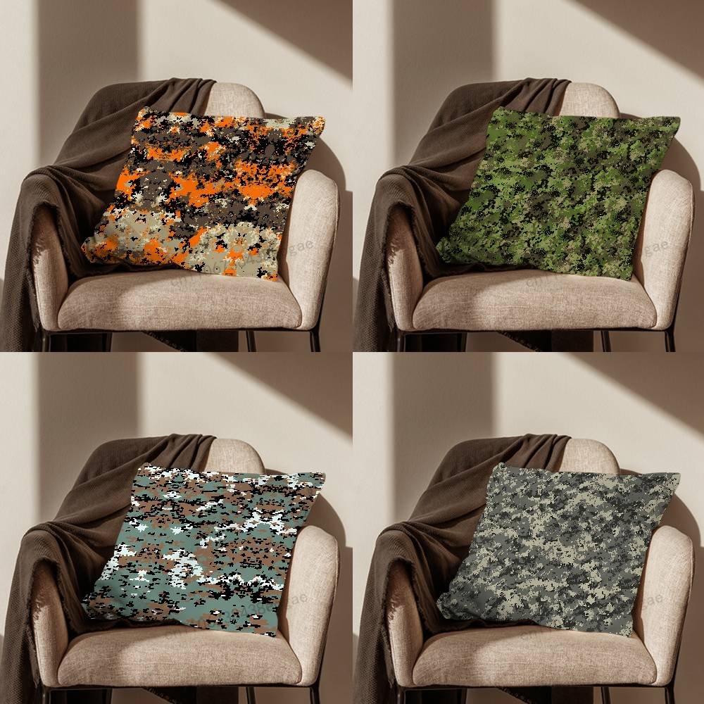 Чехол на декоративную подушку с рисунком Flecktarn Camo Для 45x45см,55x55см,30x30см Для украшения дома, спальни и как защита