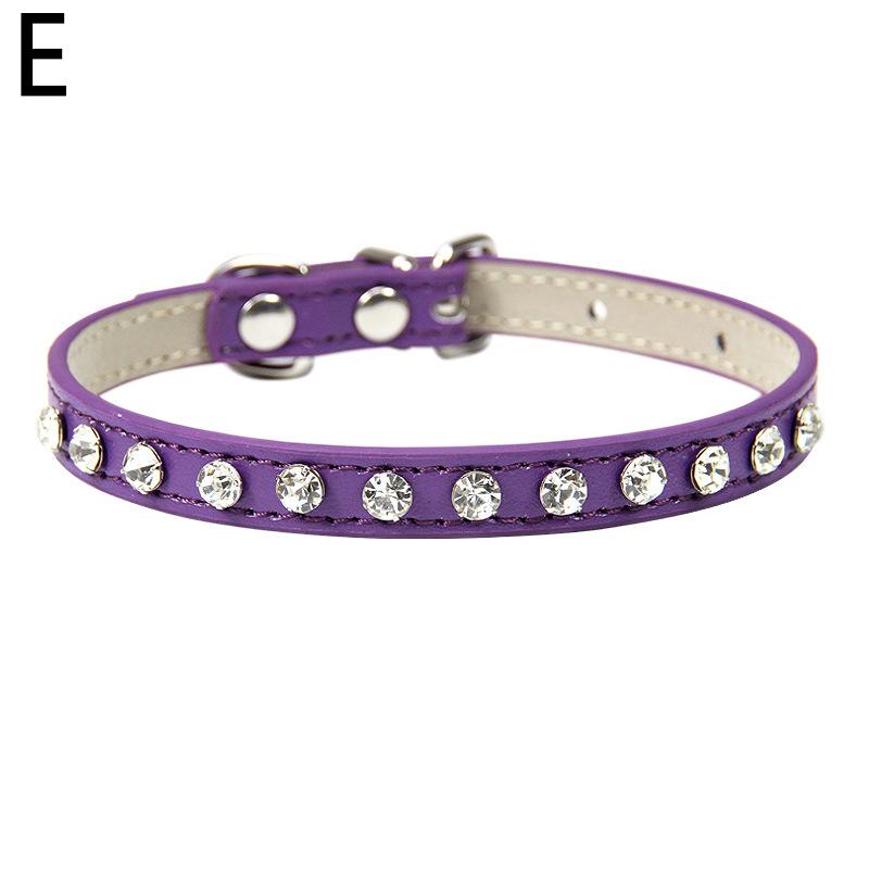 Регулируемый кошачий ошейник для домашних животных, ожерелье со стразами для маленьких щенков, кожаные креативные аксессуары для домашних животных