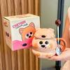 Cute Bear Water Cup with Lid Ceramic Mug Birthday Gift for Boys and Girls Girlfriends Souvenir Gift Box