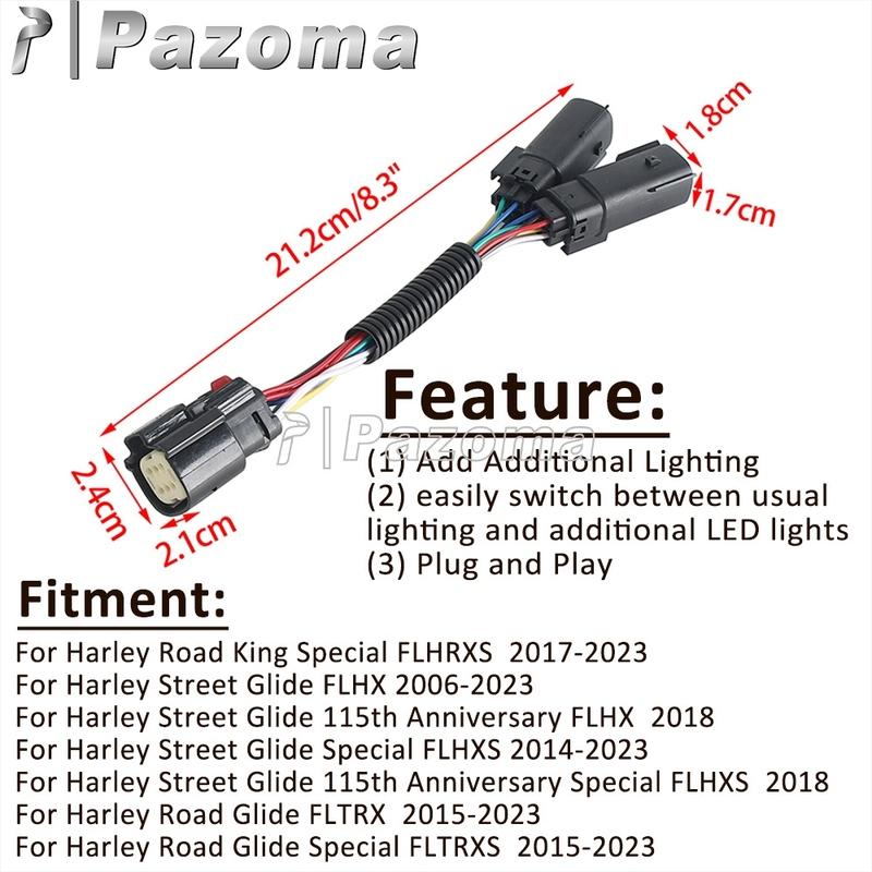 For Harley Touring Road King Street Glide Road Glide Special Motorcycle Rear Taillight LED Light Y Wiring Hardness Connector Kit