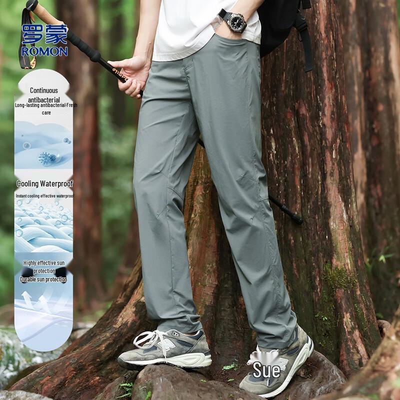 Luo Meng Men's Summer Cool Breathable Straight-Leg Casual Pants