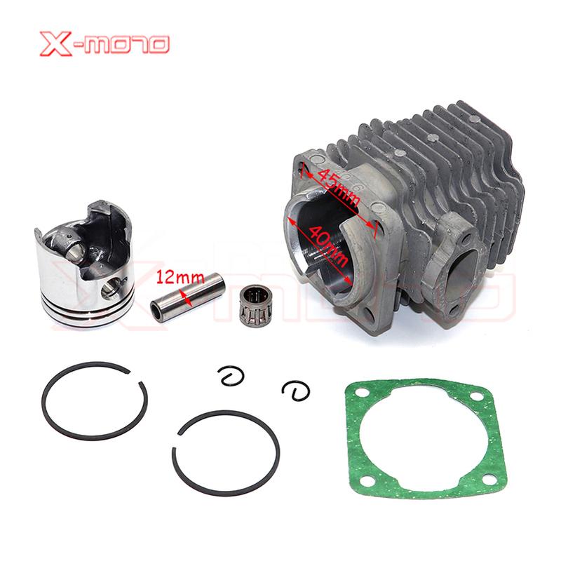 49CC (44-6) or 47CC (40-6) Engine Cylinder Head With Piston Pin Full Kit For 2 Stroke Mini Dirt Bike ATV Quad Pocket Bike