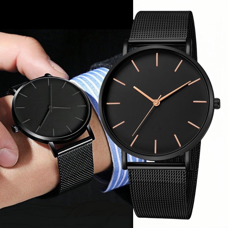 Fashion Ultra Thin Men Watches Simple Business Metal Mesh Belt Men's Quartz Watches Casual Male Wristwatch Clock Montre Homme