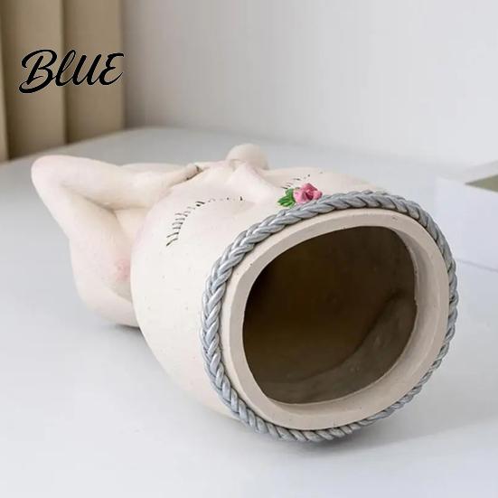 Decorative Girl Statue Vase Face Planter Pot, Cute Resin Head for Succulents Flowers, Flower Artistic Portrait Planters Unique Indoor Bedroom