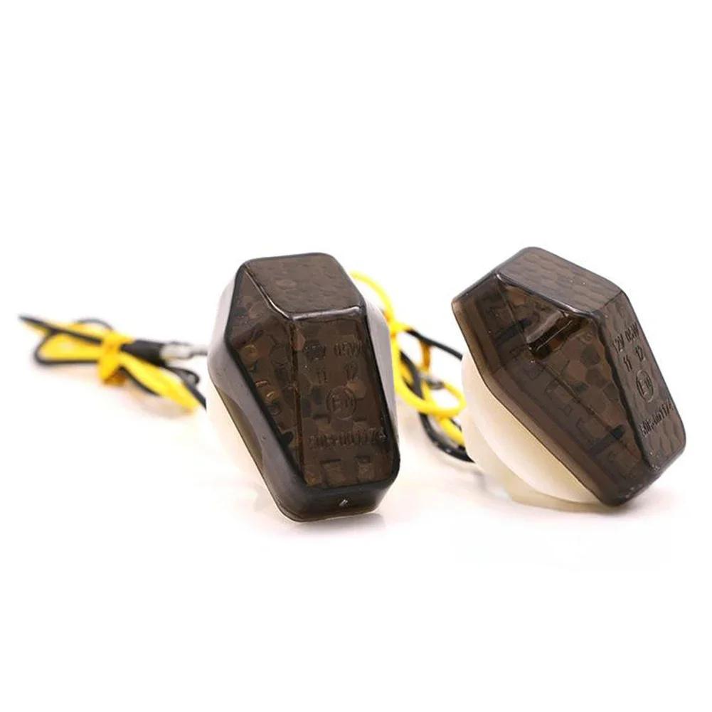 2 шт. янтарные 12 В светодиодные поворотники для мотоцикла, индикаторная линза ABS, направленный свет, подходит для Kawasaki Suzuki Yamaha Honda, аксессуары