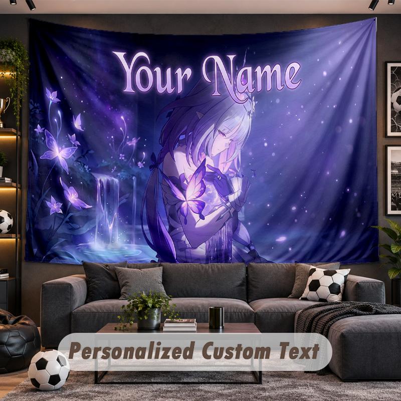 Honkai Star Rail Personalized Tapestry Support Custom Name, Wall Art Home Decoration