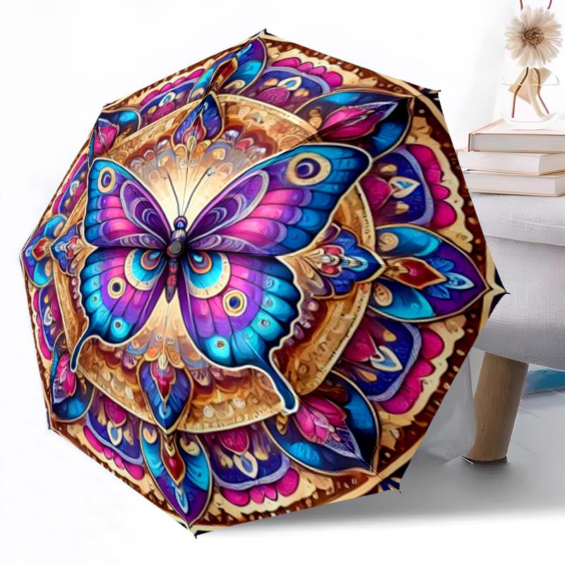Vibrant Butterfly Garden Compact Travel Automatic Umbrella Compact & Durable 8-Rib Design Compact Design Durable Everyday Carry Umbrella