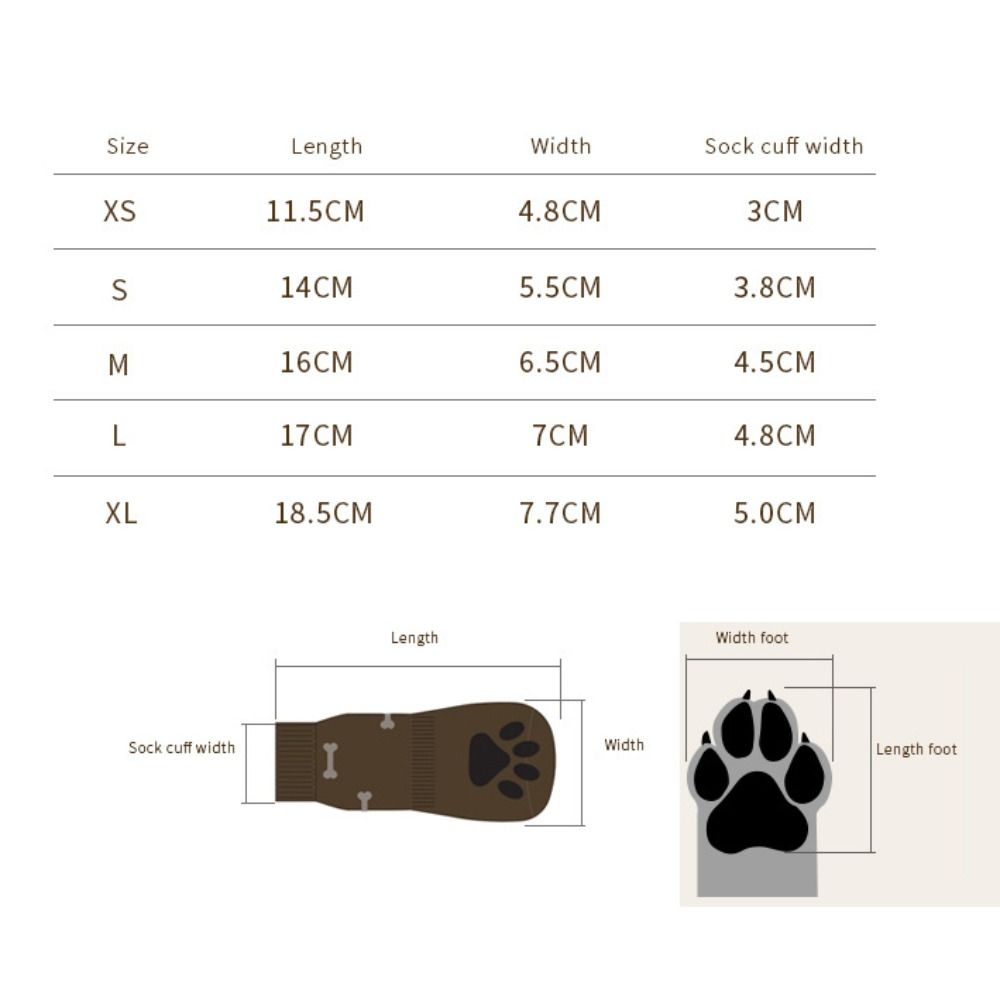 Anti-Slip Cozy Dog Socks Adjustable Band Anti-Scratch Noiseless Knitted Socks Strong Grip Anti-dirt Dog Paw Covers Wooden Floors