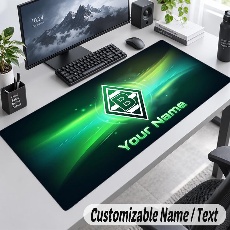 Custom Name Text Mouse Pad Borussia Mönchengladbach Personalized Desk Pad For Work And Gaming