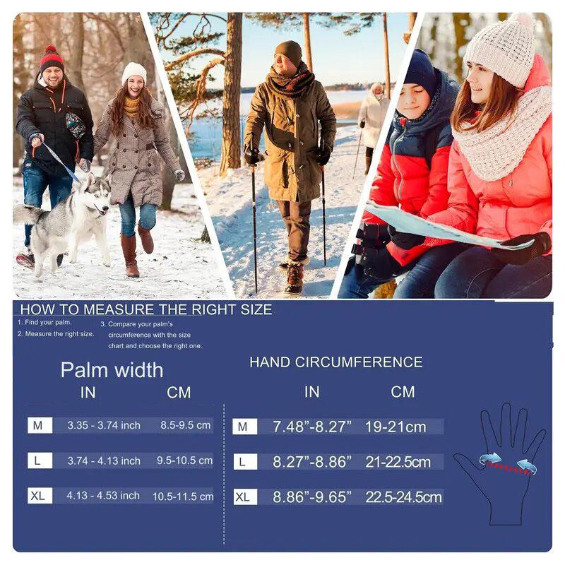 Зимние теплые велосипедные перчатки, теплые перчатки с сенсорным экраном и полным пальцем, водонепроницаемые, для уличного велосипеда, катания на лыжах, рыбалки, езды на мотоцикле