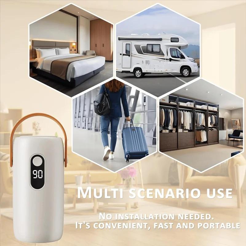 Портативная сушилка для одежды с таймером Мини-сушилка для одежды Большая вместимость Цифровой дисплей Подсветка барабана Одежда Нижнее белье Детская одежда Складная сушилка для одежды