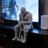 Fan Collectible 3D Printed Warrior Statue, Nordic Mythology Figurine with Material Statue Weapon, Ornament for Home Office Decoration