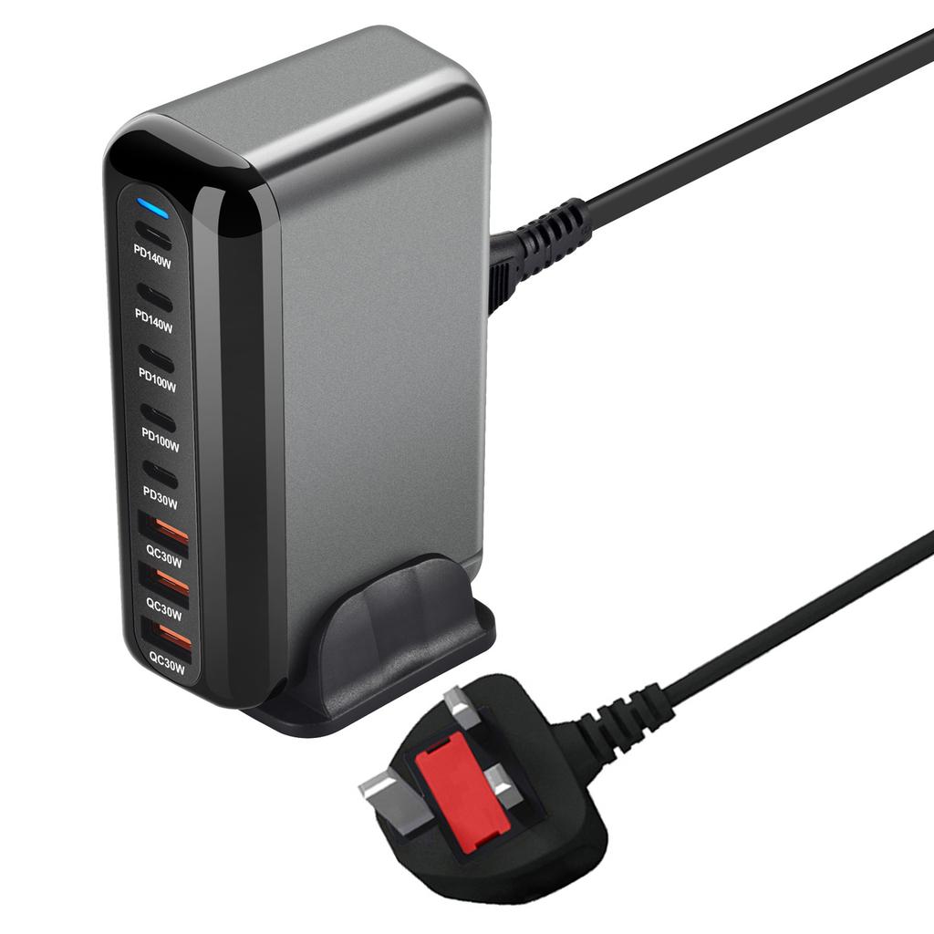 600 Вт GaN зарядный концентратор Multi Ports QC PD USB C быстрая зарядная станция адаптер совместим с iPhone 16/15/14 iPad MacBook ноутбук