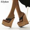 Eilyken Sexy Super 18CM High Heels Platform Wedges Pinch Slippers Women Sandals Mules Shoes Size 35-42