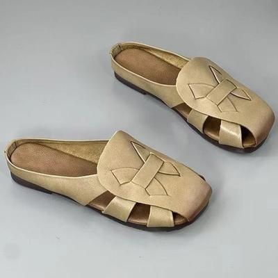 Модные балетки Женские тапочки Модная плетеная обувь с ремешком сзади Повседневные уютные женские сандалии Тренд лета 2025 Прогулочные пляжные женские тапочки