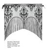 Breathable Porch Curtain Halloween Spooky Window Valance, Skull And Bat Pattern Sheer Lace Curtain, Detailed Valance Light Filtering Gothic for Living