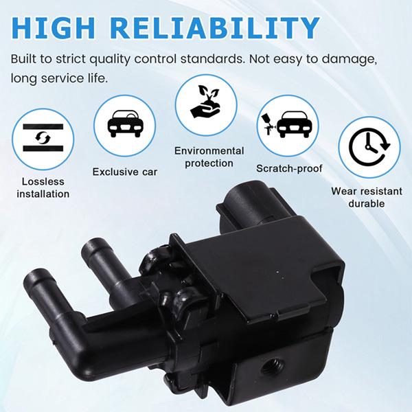 Black Automotive Vacuum Solenoid Valve, ABS Material, Model 25860-50060, Compatible with Feng.