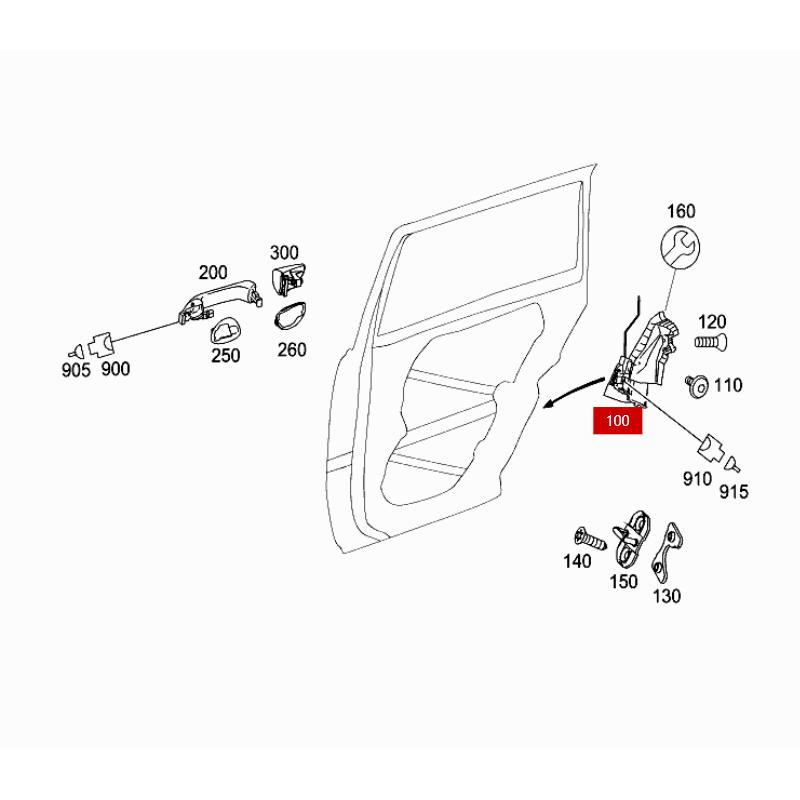 A1647302935 A1647303035 GL320 GL350 GL450 W164 Left side of door lock