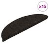VidaXL Self-Adhesive Stair Treads 15 Pieces 56 X 17 X 3 Cm Dark Brown Semicircular 322348