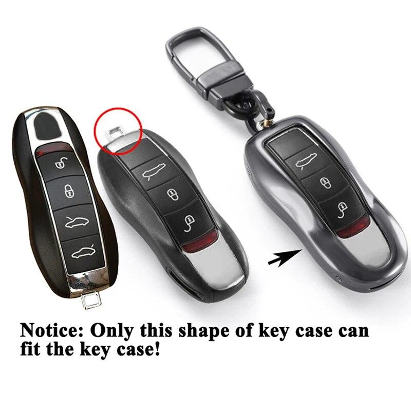 Чехол для автомобильных ключей из алюминиевого сплава для Porsche Panamera Cayenne Macan 911 Carrera 718 Boxster, модные аксессуары для автосмарт-ключей