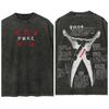 2026 Summer Hot Sale Demon Slayer Washed Retro Short Sleeve T-Shirt Casual Summer Wear Men Women Comfortable Short Sleeve