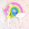 Rainbow Birthday Cake Decoration Cute Cartoon Rainbow Cake Toppers Kids Girls Happy Rainbow Cloud Unicorn Birthday Cupcake Decor