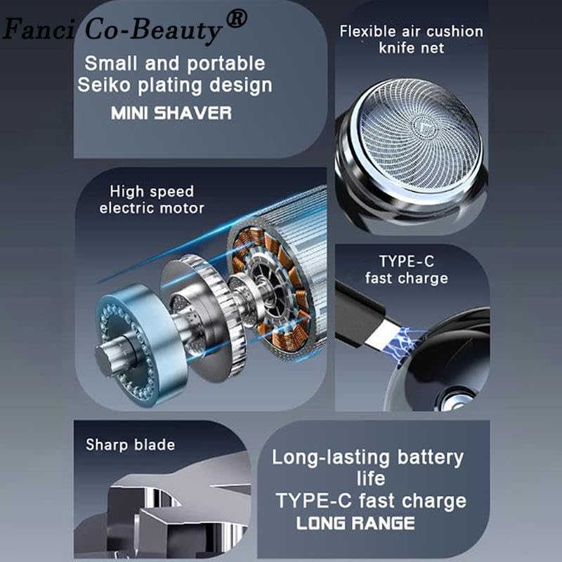 Electric Shaver Charging Mini Pocket Travel Razor Portable Wireless Detachable Shaver Facial Beard And Body Hair Trimmer