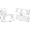 Catering Set Garden Folding Table + 2 Benches 180 Cm Plonos White