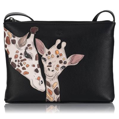 Little Black Women' Leather Messenger Bag Giraffe Yoshi