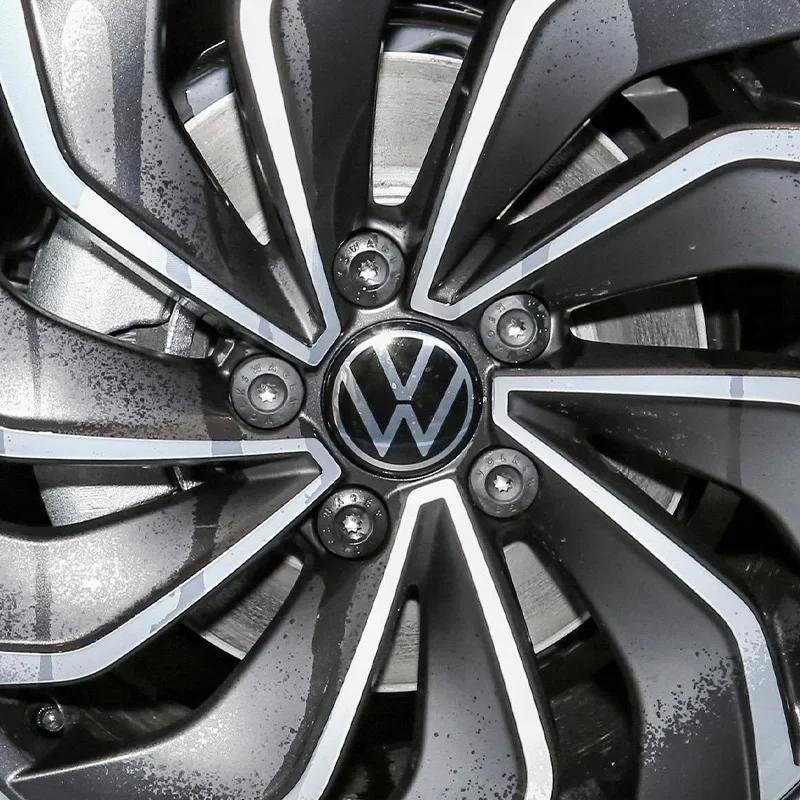 O1 Наклейка на диск автомобиля Для VOLKSWAGEN VW 4 шт. Подходит для новых колпаков Volkswagen - New Lavida, Passat, Tacqua, Tiguan L - Зеркальный блеск